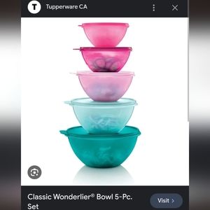 Tupperware - Classic Wonderlier 5 piece set NEW
